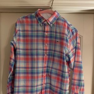 Vineyard Vines Boys Plaid Whale Button Down Shirt